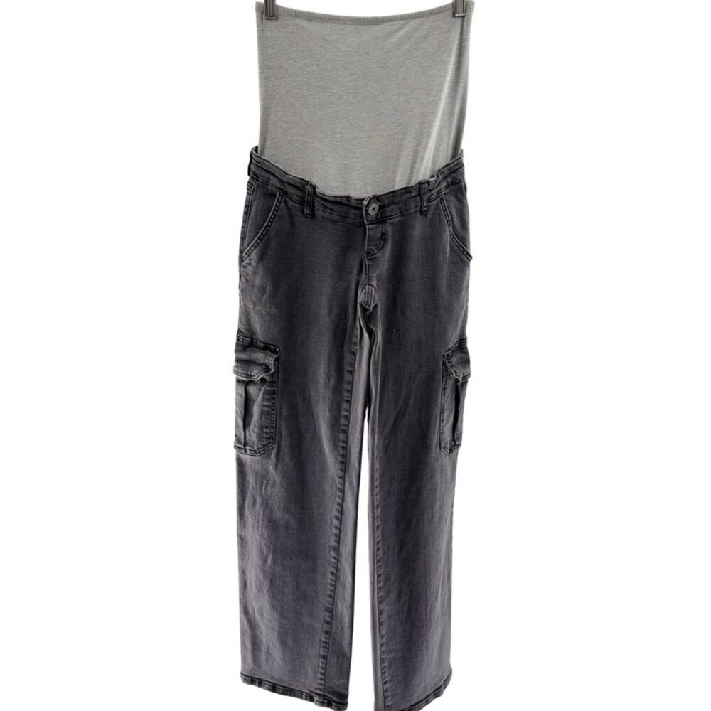 Vero Moda Women Maternity Ellie Wide Leg Cargo Jeans Black 28